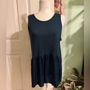 LOFT Green Sleeveless Peplum Tank - Women